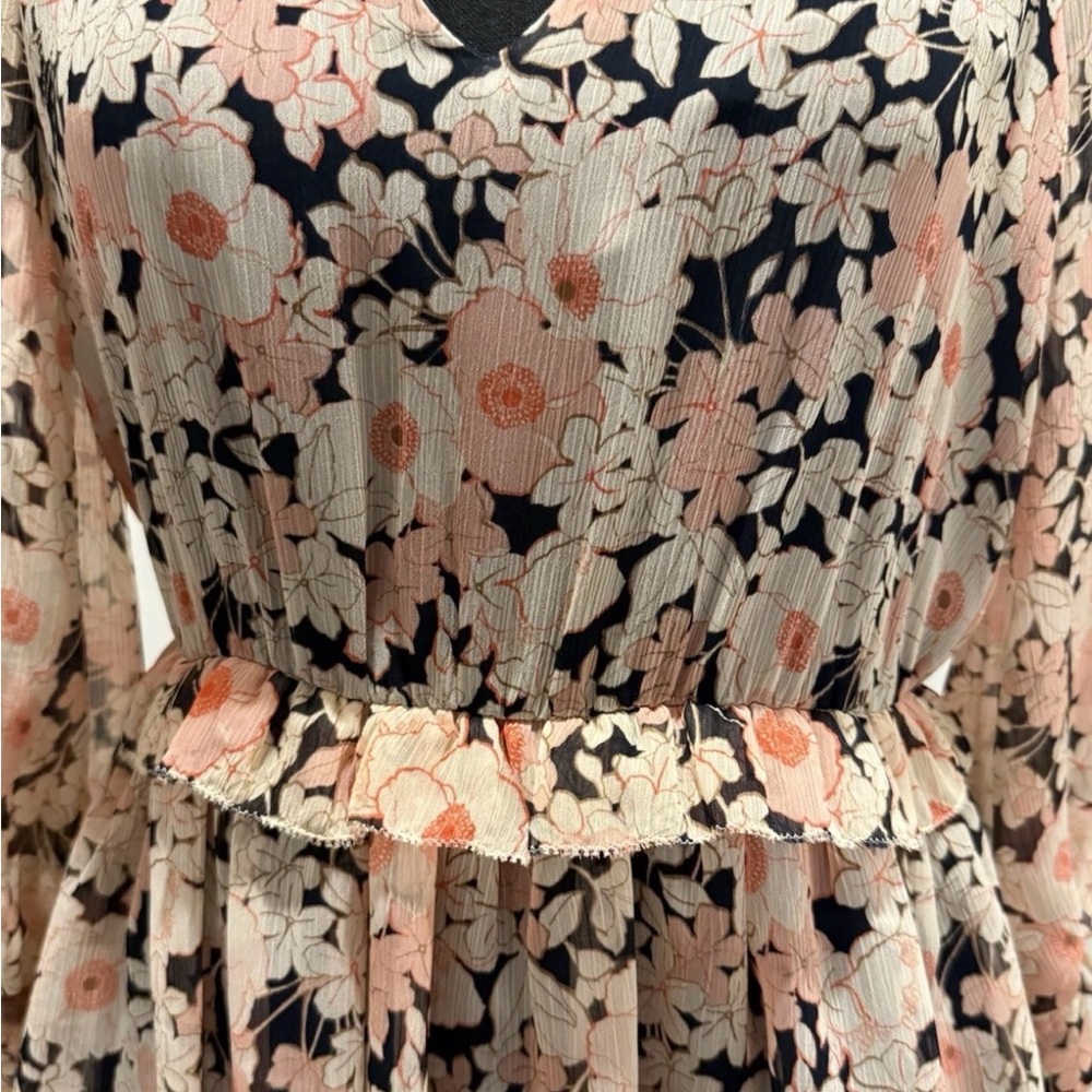 Tommy Hilfiger Women's Multicolor Floral Dress, Keyhole Back, Ruffles, Small NWT - Picture 5 of 15
